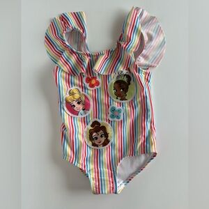 Toddler Girl Disney Princess One-Piece Swimsuit | Size 2T | Ruffle Straps